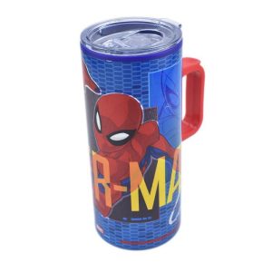 Termo de acero inoxidable Spiderman con tapa a presión 550 ml